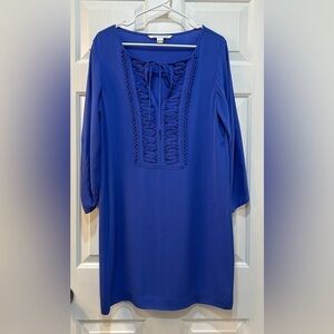 Diane Von Furstenberg 100% Silk Iliana Embellished Dress Ties at V-Neck Size 10